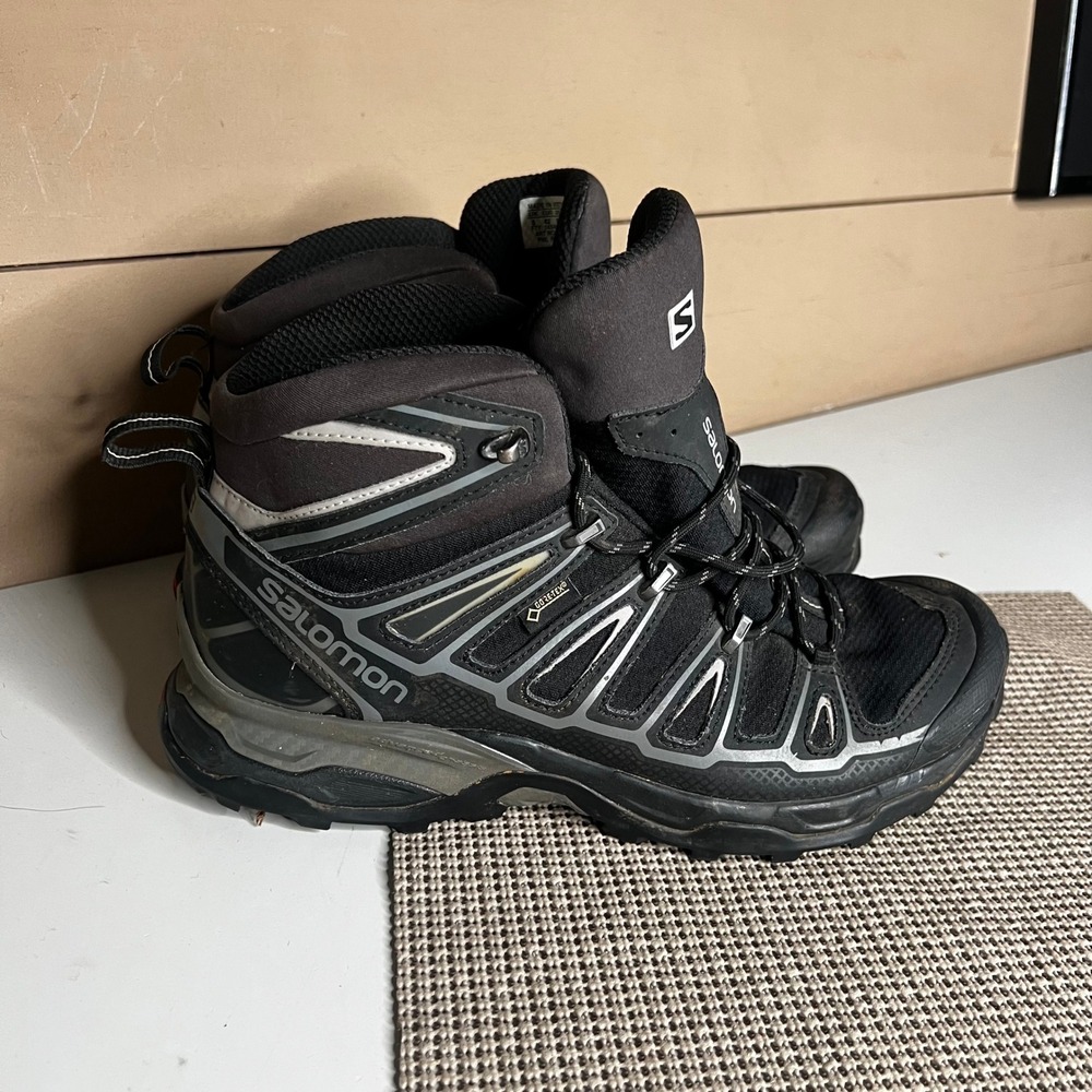 Salomon X Ultra 3 Mid GTX Hiking Boots Black Grey Gore-Tex 370770 Mens 8.5